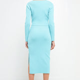 Midi Knit Skirt with Side Slit