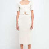 Midi Knit Skirt with Side Slit