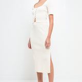 Midi Knit Skirt with Side Slit