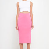Midi Knit Skirt with Side Slit