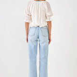 Front Twisted Puff Sleeve Top