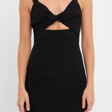 Soft Touch Plisse Twist Mini Dress