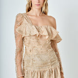 Star Embellished Asymmetrical Dress