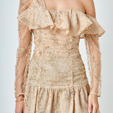 Star Embellished Asymmetrical Dress