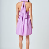 Ruched Halter Neck Flounce Dress