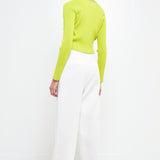 Single Button Fine Rib Cardigan
