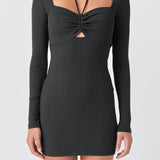 Ruched Haltered Fitted Mini Dress