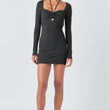 Ruched Haltered Fitted Mini Dress