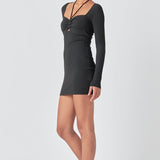 Ruched Haltered Fitted Mini Dress