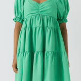 Classic Sweetheart Tiered Mini with Puff Sleeves
