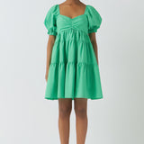 Classic Sweetheart Tiered Mini with Puff Sleeves