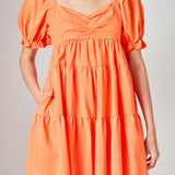 Classic Sweetheart Tiered Mini with Puff Sleeves