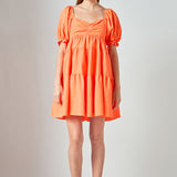 Classic Sweetheart Tiered Mini with Puff Sleeves