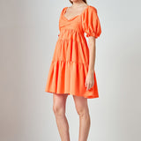 Classic Sweetheart Tiered Mini with Puff Sleeves
