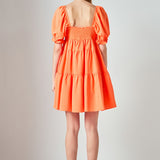 Classic Sweetheart Tiered Mini with Puff Sleeves