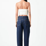 Cropped Pu Bustier Top