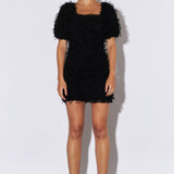 Mesh Trimmed Fitted Mini Dress