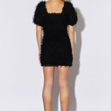 Mesh Trimmed Fitted Mini Dress
