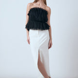 Strapless Tulle Peplum Top