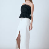Strapless Tulle Peplum Top