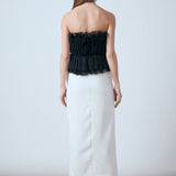 Strapless Tulle Peplum Top