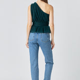 Tulle One Shoulder Top