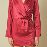 Long Sleeve Satin Mini Dress