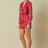 Long Sleeve Satin Mini Dress