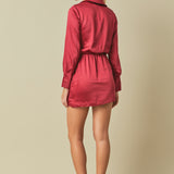 Long Sleeve Satin Mini Dress