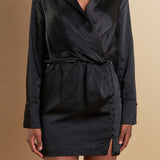 Long Sleeve Satin Mini Dress