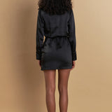 Long Sleeve Satin Mini Dress
