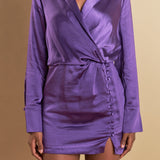 Long Sleeve Satin Mini Dress