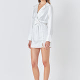 Long Sleeve Satin Mini Dress