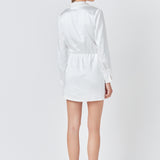 Long Sleeve Satin Mini Dress