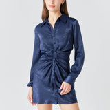 Satin Front Cinched Mini Dress