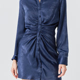 Satin Front Cinched Mini Dress