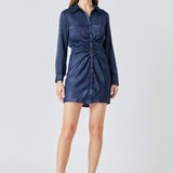 Satin Front Cinched Mini Dress