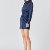 Satin Front Cinched Mini Dress