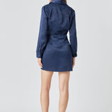 Satin Front Cinched Mini Dress