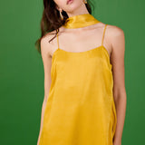 Spaghetti Tie Belted Romper Dress
