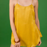 Spaghetti Tie Belted Romper Dress