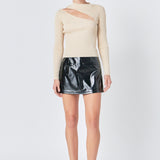 Faux Leather Skort