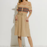 Off the Shoulder Embroidered Dress