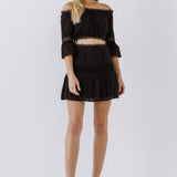 Yoke Flared Mini Skirt
