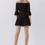 Yoke Flared Mini Skirt