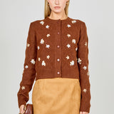 Floral Handmade Embroidery Cardigan