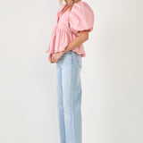 Puff Sleeve Peplum Top