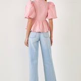 Puff Sleeve Peplum Top