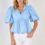 Puff Sleeve Peplum Top