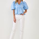 Puff Sleeve Peplum Top